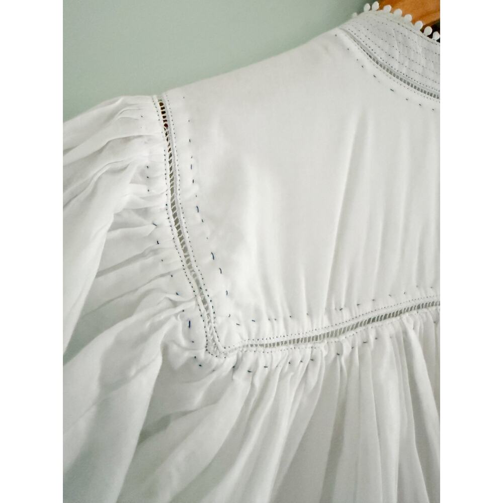 Madewell | NWT Shirred Lace-Trim Top in White | Sz XS - Picture 13 of 13